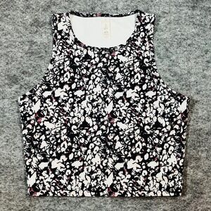 Balance Collection Crop Tank Top Womens M Black White Yoga Pilates Athletic Gym
